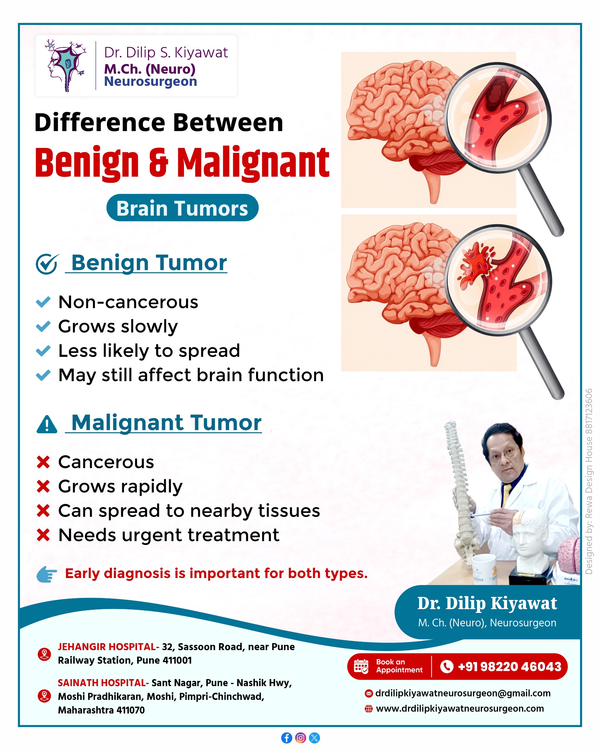 Difference Between Benign & Malignant Brain Tumors — Expert Neurosurgery Care by Dr. Dilip Kiyawat in Pune